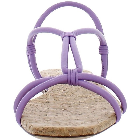 Vince Womens Hazen Purple Leather Flats Slingback T-Strap Sandals Shoes NWT - Picture 3 of 8